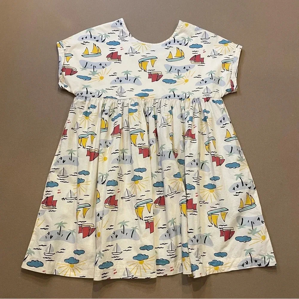 Petit Bateau Girl’s Short Sleeve Poplin Dress Size 12
